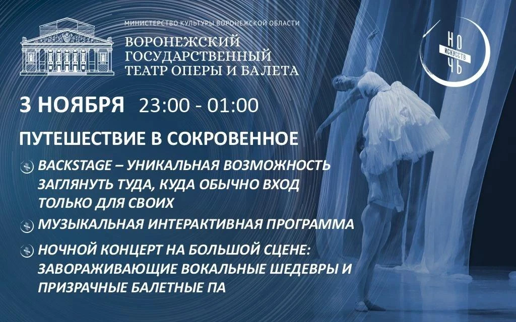 «Ночь искусств» в Воронежском театре оперы и балета — 3 ноября!